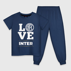 Пижама хлопковая детская Inter Love Classic, цвет: тёмно-синий