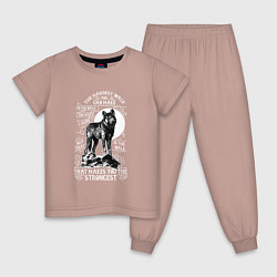 Пижама хлопковая детская Тернистый путь, цвет: пыльно-розовый