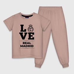 Пижама хлопковая детская Real Madrid Love Классика, цвет: пыльно-розовый