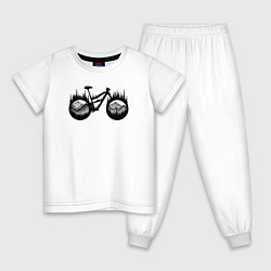 Пижама хлопковая детская Mtb enduro bike, цвет: белый