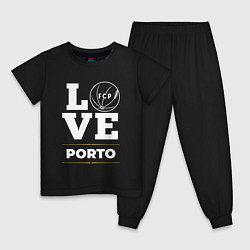 Пижама хлопковая детская Porto Love Classic, цвет: черный