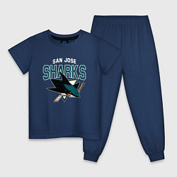 Пижама хлопковая детская SAN JOSE SHARKS NHL, цвет: тёмно-синий