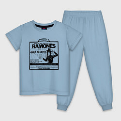Пижама хлопковая детская Live at the Palladium, NY - Ramones, цвет: мягкое небо