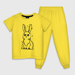 Пижама хлопковая детская Крутой зайка DR, цвет: желтый
