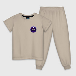 Пижама хлопковая детская DARK BLEB - Cosmonious High, цвет: миндальный