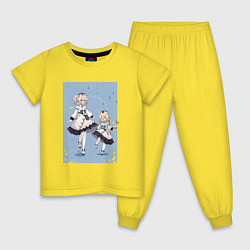 Пижама хлопковая детская Кли и Барбара Genshin Impact, цвет: желтый