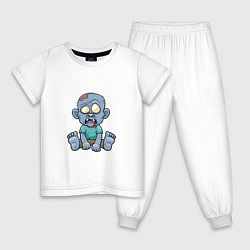 Пижама хлопковая детская Baby Zombie, цвет: белый