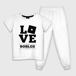 Пижама хлопковая детская Roblox Love Classic, цвет: белый
