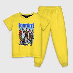 Пижама хлопковая детская FORTNITE ПЕРСОНАЖИ ИГРЫ, цвет: желтый