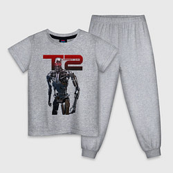 Пижама хлопковая детская Terminator 2 - T800, цвет: меланж