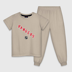 Пижама хлопковая детская New York Rangers NHL, цвет: миндальный