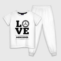 Пижама хлопковая детская Merсedes Love Classic, цвет: белый