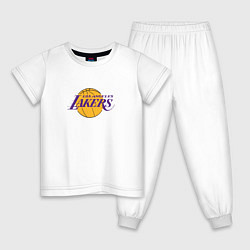 Пижама хлопковая детская Лос-Анджелес Лейкерс NBA, цвет: белый