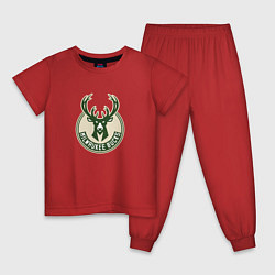 Пижама хлопковая детская Милуоки Бакс NBA, цвет: красный