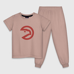 Пижама хлопковая детская Атланта Хокс NBA, цвет: пыльно-розовый