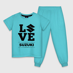 Пижама хлопковая детская Suzuki Love Classic, цвет: бирюзовый