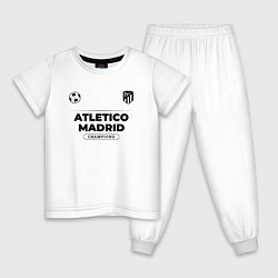 Пижама хлопковая детская Atletico Madrid Униформа Чемпионов, цвет: белый