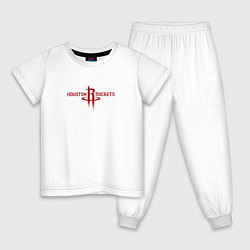 Пижама хлопковая детская Хьюстон Рокетс NBA, цвет: белый