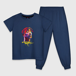 Пижама хлопковая детская Tupac Color, цвет: тёмно-синий
