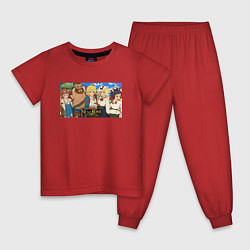 Пижама хлопковая детская NI NO KUNI Cross Worlds, цвет: красный