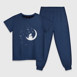 Пижама хлопковая детская Cat In Space, цвет: тёмно-синий