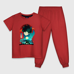 Пижама хлопковая детская Идзуку МидорияМоя геройская академия, цвет: красный