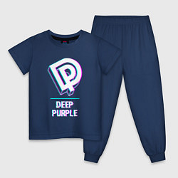Пижама хлопковая детская Deep Purple Glitch Rock, цвет: тёмно-синий