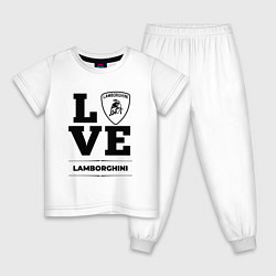 Пижама хлопковая детская Lamborghini Love Classic, цвет: белый
