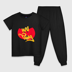 Пижама хлопковая детская Wu-Tang Red, цвет: черный