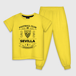 Пижама хлопковая детская Sevilla: Football Club Number 1 Legendary, цвет: желтый