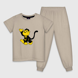 Пижама хлопковая детская Wu-Tang Monkey, цвет: миндальный