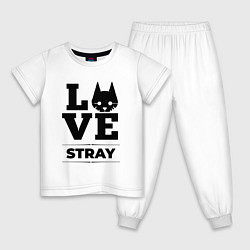 Пижама хлопковая детская Stray Love Classic, цвет: белый