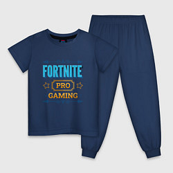 Пижама хлопковая детская Игра Fortnite pro gaming, цвет: тёмно-синий