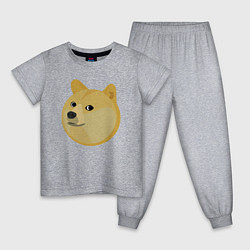 Пижама хлопковая детская Пухленький Пёс Доге, цвет: меланж