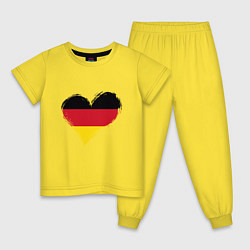 Пижама хлопковая детская Сердце - Германия, цвет: желтый