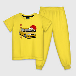 Пижама хлопковая детская Honda Civic 5d Type-r, цвет: желтый