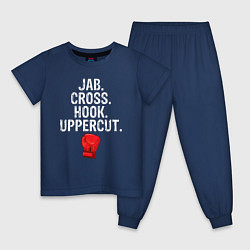 Пижама хлопковая детская Джеб Кросс Хук Апперкот, цвет: тёмно-синий