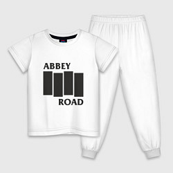 Пижама хлопковая детская Abbey Road - The Beatles, цвет: белый