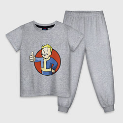 Пижама хлопковая детская Vault boy like, цвет: меланж