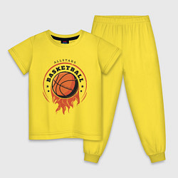 Пижама хлопковая детская Allstars Basketball, цвет: желтый
