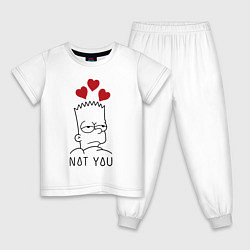Пижама хлопковая детская Bart Simpson - not you!, цвет: белый