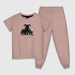 Пижама хлопковая детская Skyrim Минимализм, цвет: пыльно-розовый