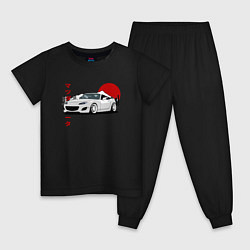 Пижама хлопковая детская Mazda MX-5 NC Miata NC JDM Design, цвет: черный