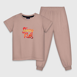 Пижама хлопковая детская Circus Stray Kids, цвет: пыльно-розовый