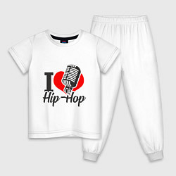 Пижама хлопковая детская Love Hip Hop, цвет: белый