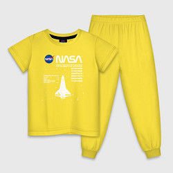 Пижама хлопковая детская Nasa ракета, цвет: желтый