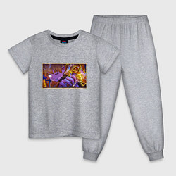 Пижама хлопковая детская Зеницу бог грома - Клинок, цвет: меланж
