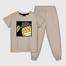 Пижама хлопковая детская Рофлан здарова, цвет: миндальный