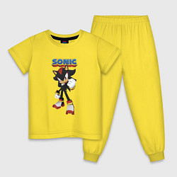 Пижама хлопковая детская Ёж Шэдоу - Соник - видеоигра - fist, цвет: желтый