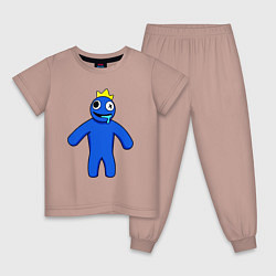 Пижама хлопковая детская Синий из Роблокс, цвет: пыльно-розовый